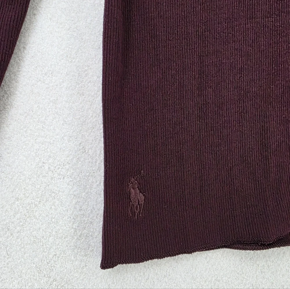 Polo Ralph Lauren Plum Stretch Blend Ribbed Turtleneck Women's Size Large - Picture 2 of 9